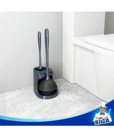 MR.SIGA Toilet Plunger and Bowl Brush Combo - Navy | Bathroom Cleaning Essential - Buy Online on SooperMarket.com