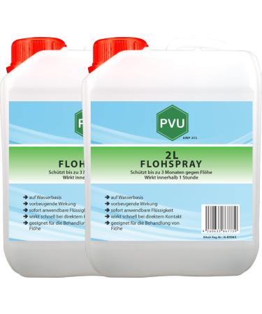 Pvu Flea Spray 2x2L - Long-term effect against fleas & animal fleas inside and outside water-based