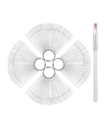 tonyg-p 200 pcs Nail Art Tips Clear Nail Swatches Sticks Nail Art Practice Finger Clipper Nail Art Polish Display Stick with Nail Art Brush for Nail Polish Gel