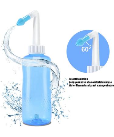 Nasal Cleaner Smoother Breathing with 2pcs Nozzles 500ml Bottle Nasal Wash Cleaner Nasal Hygiene Kit - Buy Online on SooperMarket.com