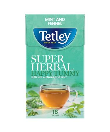 Tetley Super Herbal Happy Tummy Mint and Fennel 18 Tea Bags 32.4g
