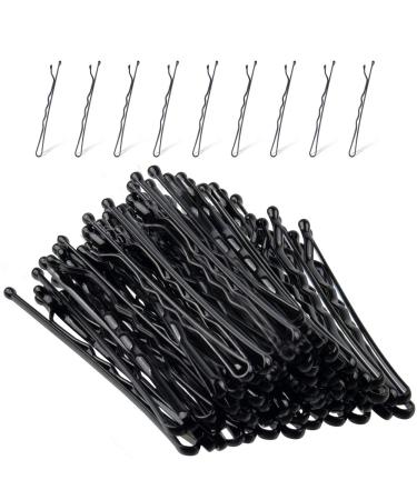 Bobby Pins Black MORGLES 120 Pcs Kirby Grips Hair Pins Hair Grips for Women Thick Hair with Box(Black 5 cm/2 Inches)