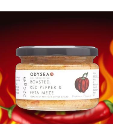 Odysea Meze Pick N Mix - Choose From 7 Flavours | Aubergine Red Pepper & Feta Kalamata Olive Sun Dried Tomato Brushshetta Roasted Red-Pepper Harissa Spicy - Pack of 2 - Buy Online on SooperMarket.com