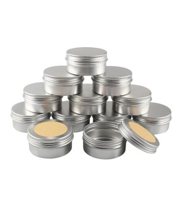 Basic packing 12 pieces 80ml silver empty round aluminum jar with screw cap aluminum socket Aluminum screw boxes of Cerz dose Cosmetic cans tin cans with 12 pieces 50mm sticker