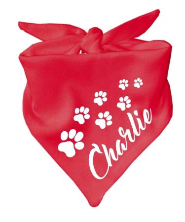 Little Fratz Dog Triangle Scarf (Colour: red) (Size 1 (55 cm)) Name of the dog 55 x 18 red