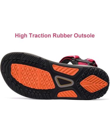 Outpro Women's Flat Trekking & Hiking Sandals - Durable Non-Slip Sports Sandals for Beach & Outdoor - EU Size 43 Red - Buy Online on SooperMarket.com