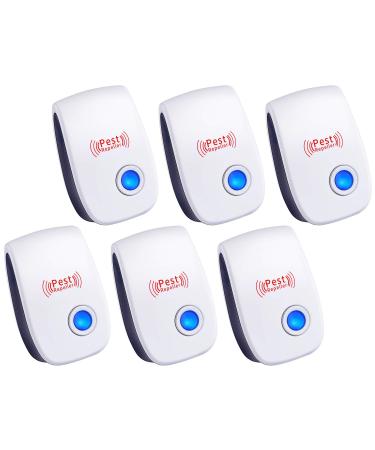 TEcoArt Ultrasonic Pest Repeller - Indoor Plug, Electronic and Ultrasound Repellent - Insects, Mice, Spiders, Mosquitoes, Bugs Control (6 Pack)