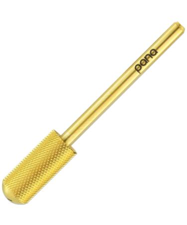PANA 3/32" Shank Size Smooth Top Small Barrel Gold Carbide Extra Fine Grit - Nail Drill Bit for Dremel Machine
