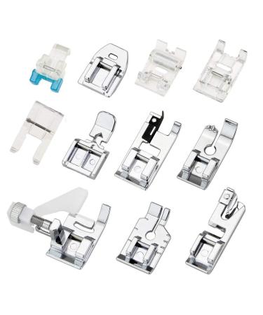 11Pcs Presser Feet, Sewing Machine Kit Household DIY Spare Parts Accessories for Sewing Machine Brother Singer Janome Toyota
