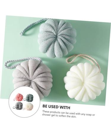 4pcs Pumpkin Bath Balls | Exfoliating Shower Sponges & Loofah Scrubber for Body Care - International Shipping Available - Buy Online on SooperMarket.com