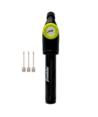 Franklin Sports Ball Pump + Pressure Gauge with Needle - Perfect Pump Hand Pump for Sports Balls - Air Inflation Pump for Soccer, Basketballs + More, Black