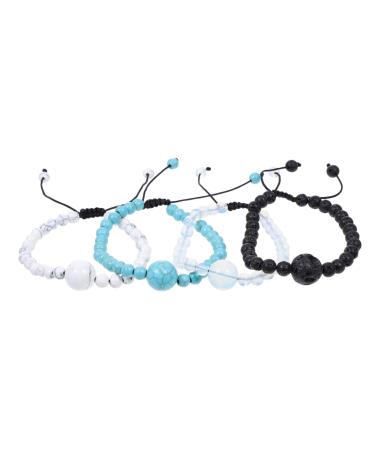 KOMBIUDA Nausea Bracelet Friendship Bracelets 4pcs Anti Motion Sickness Seasickness Nausea Anti Nausea Turquoise Jewelry Turquoise Jewelry Sickness Friendship Gem Bead Bracelet