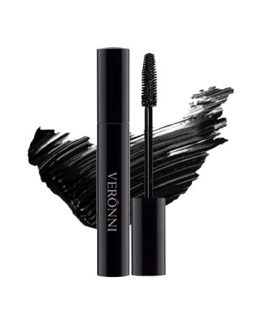 Waterproof Black Mascara 4D Silk Fiber Lash Mascara Mascara Volume and Length No Clumping Easy to Apply & Smudge-Proof Voluminous Mascara Long-Lasting Eye Makeup 0.24 Fl Oz(01 Black)