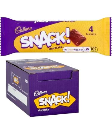 Cadbury Snack Shortcake Chocolate Biscuit 40g x Case of 36 | shortcake biscuits covered in Cadburys milk chocolate | Individually Wrapped - Pack of 4 biscuits | Sold by Essential Products