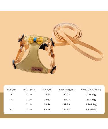 Fueegue Cat Harness with Leash - Escape Proof Adjustable & Soft for Cats & Dogs - Yellow M - Buy Online on SooperMarket.com