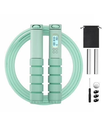 OVICX Jump Rope Digital Weighted Handle Speed Skipping Rope Green