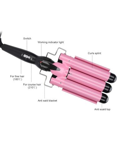 3 Barrel Curling Iron Wand Adjustable Hair Curler Waver Crimper 110V 240V Fast Heating Easy Temperature Adjustment Hair Styling Suitable for Wavy Hairstyles (28mm) - Buy Online on SooperMarket.com