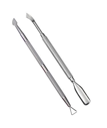 Luoshapucy 2 pieces of nail shaver set double -end nail cleaner nail skin remover made of stainless steel nail skin Pusher remover for manicure pedicure nail cleaning gel and nail polish remover