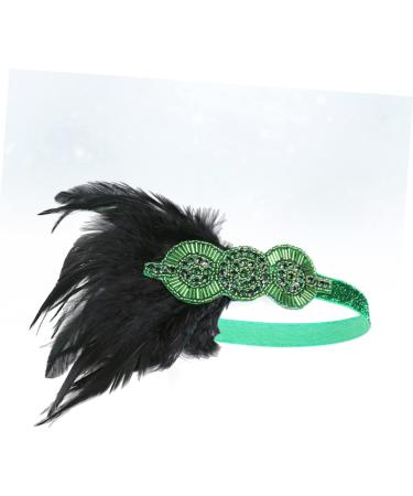 HAPINARY Feather Headdress Vintage Hairband Hair Band Headdress for Party Hairband Party Headdress Hijab 1920s Headband Dance Headpiece Turban Party Headwear Bride Accessories Prom One Size Green - Buy Online on SooperMarket.com