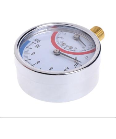 GUMEI 10 Bar Temperature Pressure Gauge - G1/4 Thread 2-in-1 Thermometer Monitor for Accurate Readings - Buy Online on SooperMarket.com