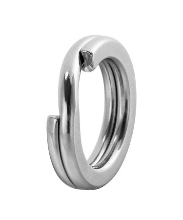 Dr.Fish Stainless Steel Split Ring High Strength 9-400LB Flattened Hyper Wire Heavy Duty Lure Ring Saltwater Terminal Tackle Connector Jigging Trolling 20 pack 200LB-14mm