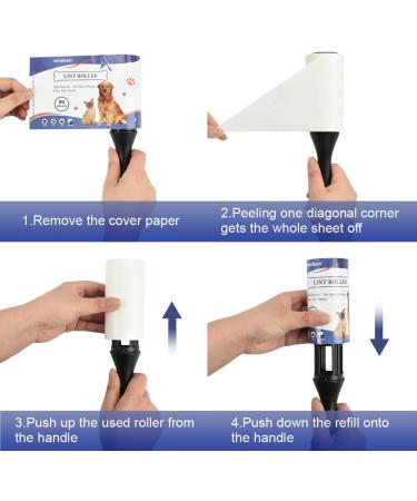 Windson Lint Rollers for Pet Hair - 900 Sheets & 10 Refills Extra Sticky Cat & Dog Hair Remover for Clothes Furniture & Carpet - Buy Online on SooperMarket.com
