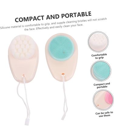 FRCOLOR Pack of 6 Double-Sided Facial Cleansing Brush Female Face Brush Deep Cleansing Brush Silicone Clean Facial Toner Painted Handle 3D Household Cleansing Milk - Buy Online on SooperMarket.com