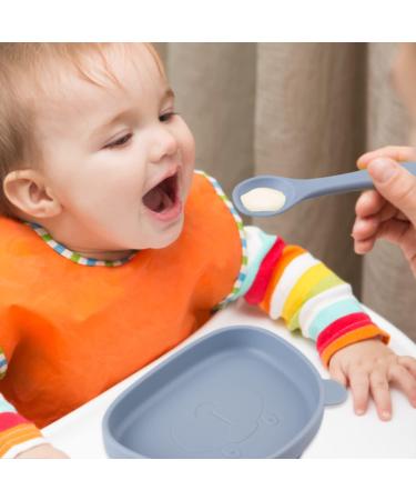 Qshare Suction Baby Plate and Bowl Set with Fork Spoon - BPA Free Silicone Feeding Set for Babies and Toddlers - Buy Online on SooperMarket.com