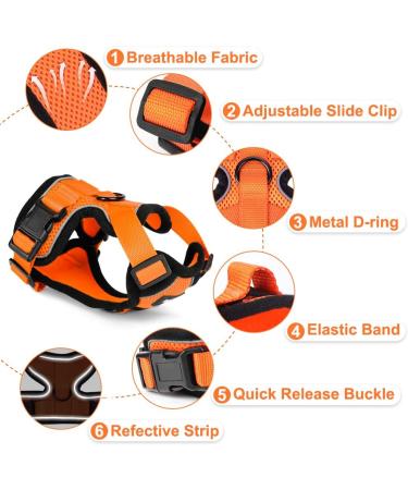 Breakproof Cat Leash Set & Adjustable Soft Kitten Vest - Reflective Stripes | Orange Small Dishes for Kittens - Buy Online on SooperMarket.com