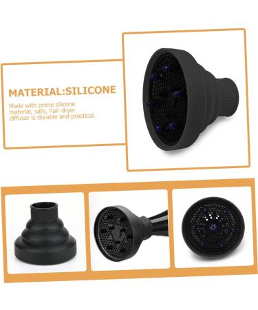 Universal Silicone Hair Dryer Diffuser | Curl Diffuser Attachment for Curly Hair | Hair Care Accessory (13.8x13.8cm Black - Buy Online on SooperMarket.com