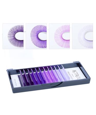 Ombre Purple Colored Eyelash Extensions 14mm D Curl Easy Fan 0.07mm | Gradient Colored Lashes for Volume | Self Shadow Premade Lash - Buy Online on SooperMarket.com