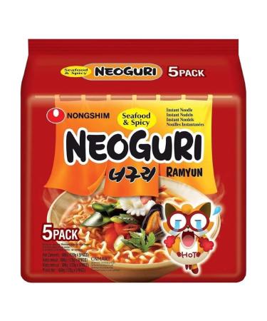 Nongshim Neoguri Seafood and Spicy Instant Noodles 120g (Pack of 5) by CNMART
