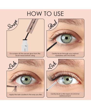 Lashes Bond and Seal - Waterproof Cluster Lash Glue for Individual Lashes | Long Retention | Latex-Free Eyelash Extensions Glue | DIY Applications - Buy Online on SooperMarket.com