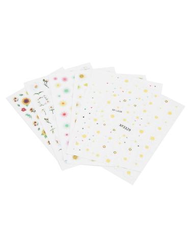 Nail Art Stickers Water Transfer DIY Nail Decals Sunflower and Small Daisy Colorful Transfer Watermark Nail Stickers for Nails Design Manicure Tips Decor