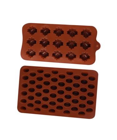 Cabilock 2pcs Chocolate Mold Mini Silicone Sphere Chocolate Candy Making Molds Silicone Molds for Baking Silicone Ice Cube Trays Non-Stick Chocolate Baking Mold Jelly 3D Chocolate Candies 18.5X11CM Light Brown 1