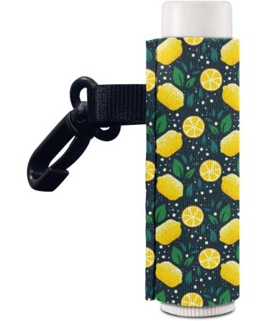 SCRAWLGOD Lemon Print Lip Balm Holder Keychain Portable Lip Balm Sleeve keychain Chapstick Holder Secure and Nice Hand Feeling Set of 5 Lemon 5 - Buy Online on SooperMarket.com