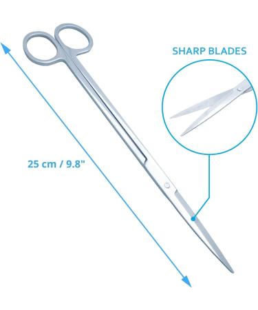 VORESTIC Aquarium Scissors 25cm - Straight Aquascaping Tools for Terrarium Plants - Buy Online on SooperMarket.com