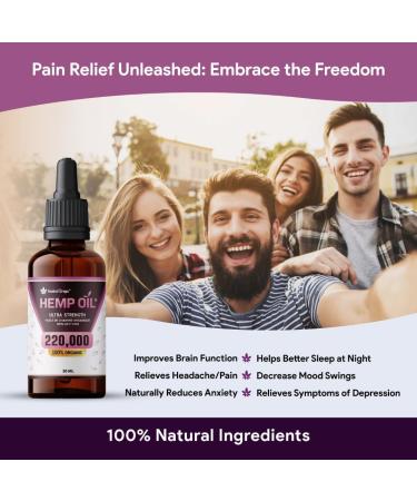 Hemp Seed Oil 220 000 Optimal for Migraine Relief Headache Relief & Stress Relief Certified Organic Made in USA Rich in Omega 3 6 9 Anxiety Relief & Sleep Aid- Antioxidant Formula 30ML - Buy Online on SooperMarket.com