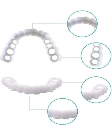 Risely Temporary Whitening Veneers - 2 Pairs of Artificial Teeth for Men & Women | Plug-In Braces & Lightening Dentures - Buy Online on SooperMarket.com