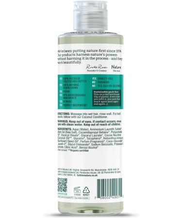 Faith In Nature Coconut Shampoo - Hydrating, Vegan & Cruelty Free - 400ml - Buy Online on SooperMarket.com