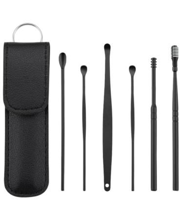 Ear Cleaning Kit Ear Wax Cleaner 6PCS Earwax Removal Kit with Storage Sleeve Painless Ear Picks Easy to Use Stainless Steel Ear Cleansing Tool Set for Relaxing Massaging Ears