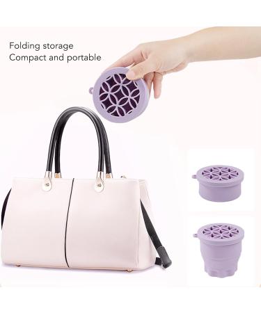 Foldable Silicone Makeup Brush Cleaning Mat & Hanging Drying Net - Compact Efficient Organizer in Purple | Multi-Purpose Beauty Tool for Easy Storage - Buy Online on SooperMarket.com