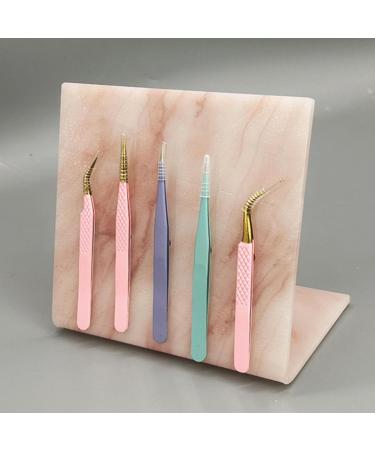 Eyelash Tweezers Holder Tweezers Display Stand Portable Scratch Resistant Lightweight for Home Use (Pink) - Buy Online on SooperMarket.com