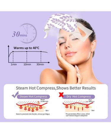 Lavender Heated Eye Mask - 20-Pack for Dark Circles & Dry Eyes | Disposable & Warm Steam Eye Compress - Buy Online on SooperMarket.com
