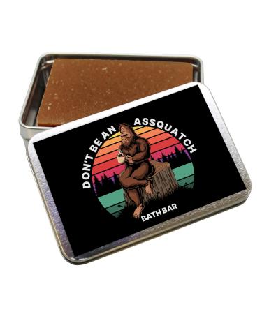 Gears Out Don t Be an Assquatch Soap Bar in Tin Bigfoot Gag Gift for Sasquatch Lovers Coffee Soap for Adults Unisex Stocking Stuffers for Men Cryptid Humor