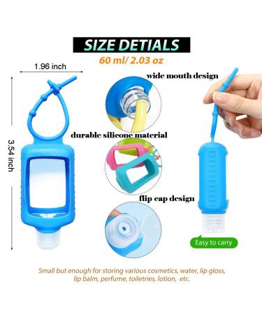 ICHOEEU 4 Pack Travel Size Refillable Squeeze Bottles with Silicone Sleeve - Leakproof Flip Cap Keychain Bottles for Hand Sanitizer - 60ml/2oz - 4 Count - Buy Online on SooperMarket.com