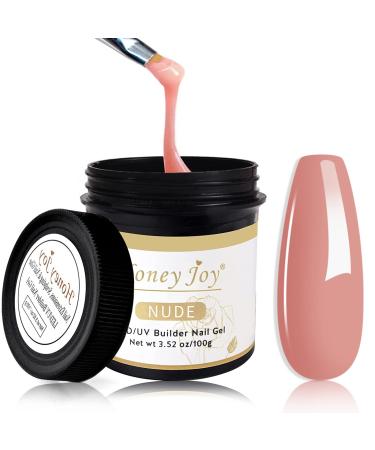 Honey Joy Nude Builder Nail Gel 100g/3.5oz Large Capacity Gel For Nail Extensions Sculpting & Nail Glue LED/UV Builder Nail Gel Bottle Nail Art Manicure HJ-GEL005-Nude Yellow