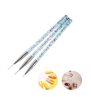2pc Nail Ombre Brush Set for UV Gel Polish & Acrylic Nail Art Gradient Color Painting Pen with Rhinestone Crystal Detail - Buy Online on SooperMarket.com