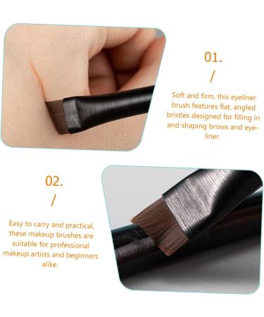 Healeved 9 Sets Women Eyeliner Brush Wood Makeup Tool Multi Function Eyebrow Brush Black - Buy Online on SooperMarket.com