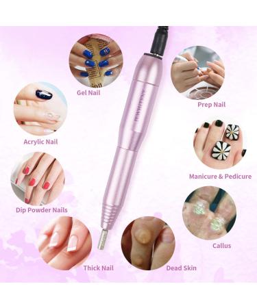 Electric Nail Drill Machine Professional 25000RPM | Manicure Pedicure Tool Kit for Acrylic & Gel Nails - 64 Piece Set - Buy Online on SooperMarket.com